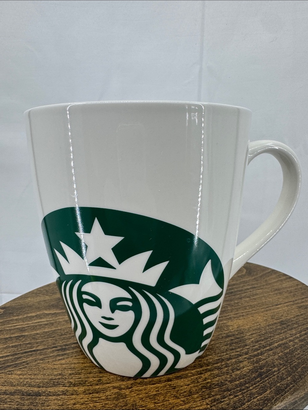 GIANT Starbucks White Ceramic Collectors Mug Cup w/ Green Siren Graphic, 45 oz